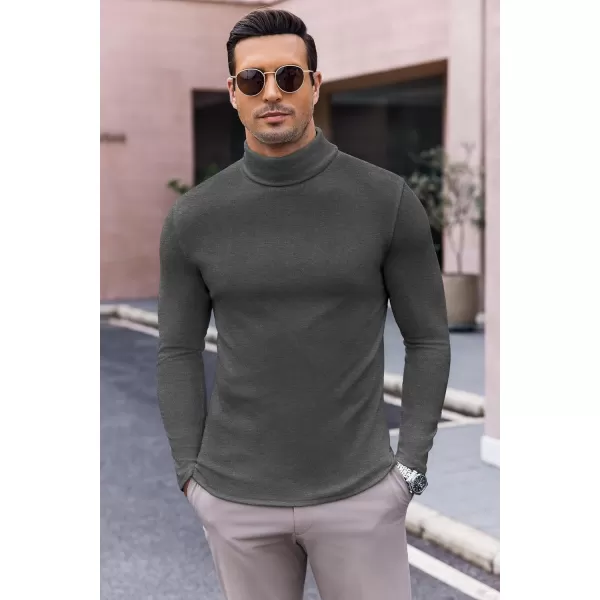 Ekouaer Mens Turtleneck Long Sleeve Turtle Neck Shirts Basic Lightweight Undershirt Thermal Pullover Sweater SXXLGrey