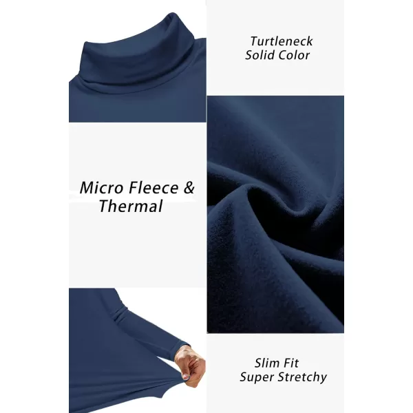 Ekouaer Mens Turtleneck Long Sleeve Turtle Neck Shirts Basic Lightweight Undershirt Thermal Pullover Sweater SXXLNavy Blue