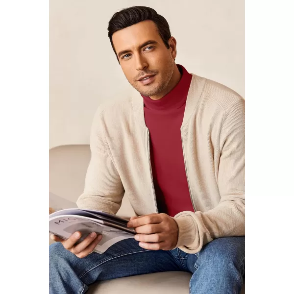 Ekouaer Mens Turtleneck Long Sleeve Turtle Neck Shirts Basic Lightweight Undershirt Thermal Pullover Sweater SXXLRed