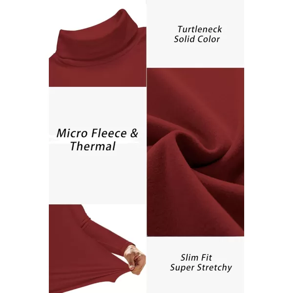 Ekouaer Mens Turtleneck Long Sleeve Turtle Neck Shirts Basic Lightweight Undershirt Thermal Pullover Sweater SXXLWine Red