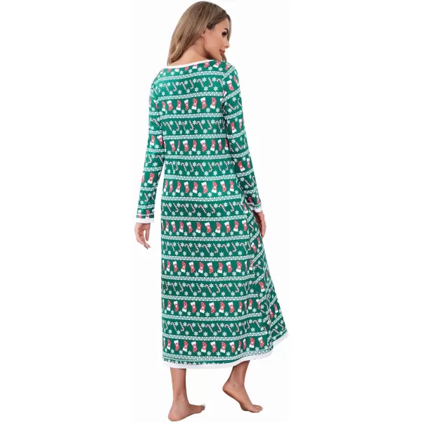 Ekouaer Nightgown Women Long Sleeve Sleepwear Full Length Long Nightshirt Soft Loungewear SXXXLGreen Candy