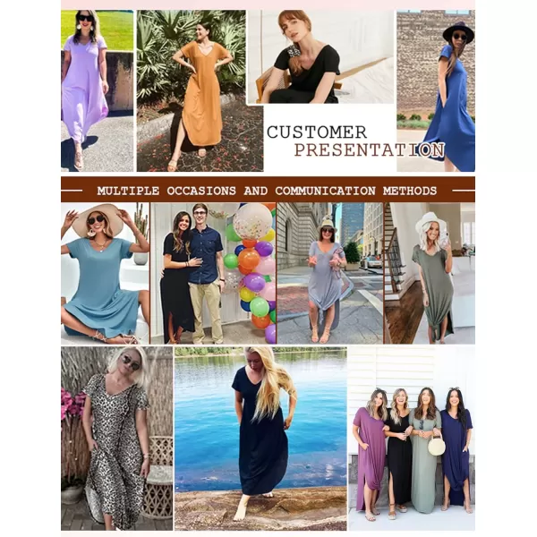 Ekouaer Nightgowns for Women V Neck Nightshirts Short Sleeve Soft Sleepwear Side Split Pockets Long Nightdress S3XLPat4 Tie Dye