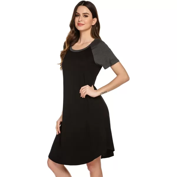 Ekouaer Nursing Gown 3 in 1 DeliveryLaborNursing Nightgown Women Maternity Hospital Gown Zipper Breastfeeding SleepwearAblack 3