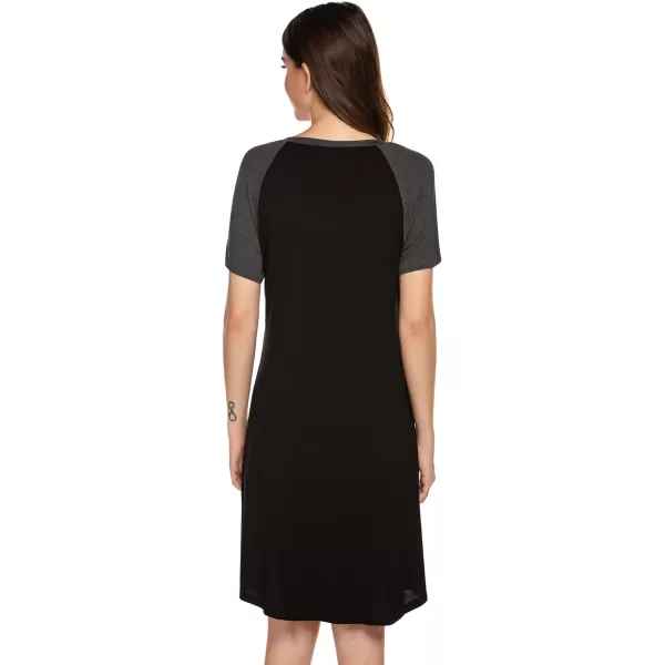 Ekouaer Nursing Gown 3 in 1 DeliveryLaborNursing Nightgown Women Maternity Hospital Gown Zipper Breastfeeding SleepwearAblack 3