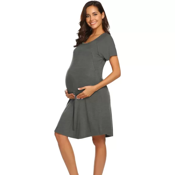 Ekouaer Nursing Gown 3 in 1 DeliveryLaborNursing Nightgown Women Maternity Hospital Gown Zipper Breastfeeding SleepwearMgt3