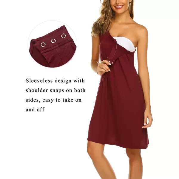 Ekouaer Nursing Nightgown  3 In 1 Labor Delivery Nursing Hospital Gown Maternity Nursing Dresses Breastfeeding SXXLWine Red