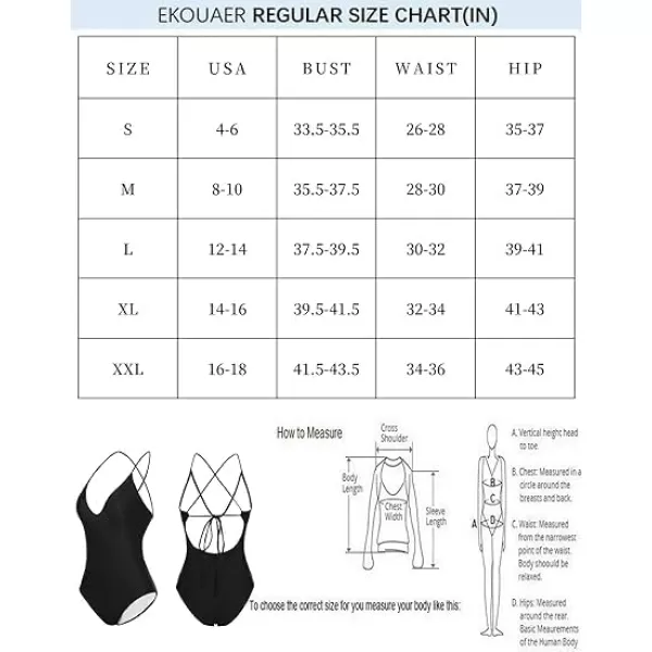 Ekouaer One Piece Swimsuits Women Bathing Suit V Neck Swimwear Tummy Control Monokini Cross Backless Swimming SuitsBlack Floral