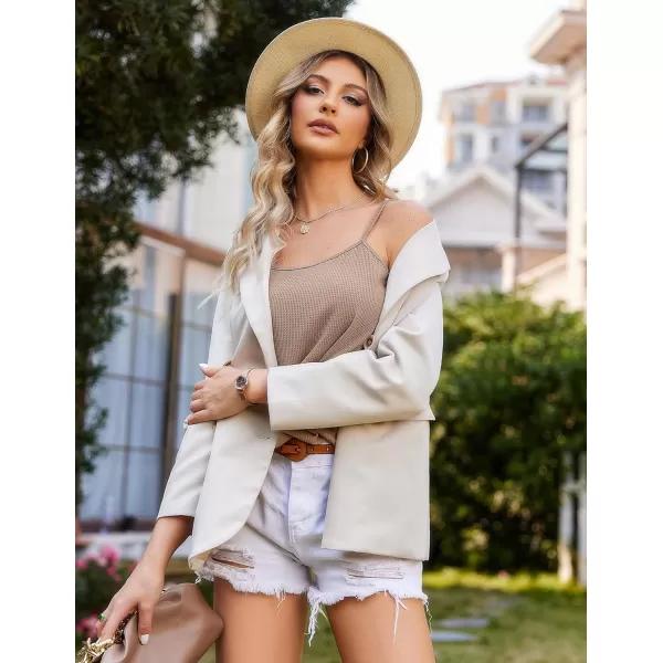 Ekouaer Pajamas for Women Waffle Knit Lounge Sets Cami Tops Shorts Loungewear SXXLAkhaki
