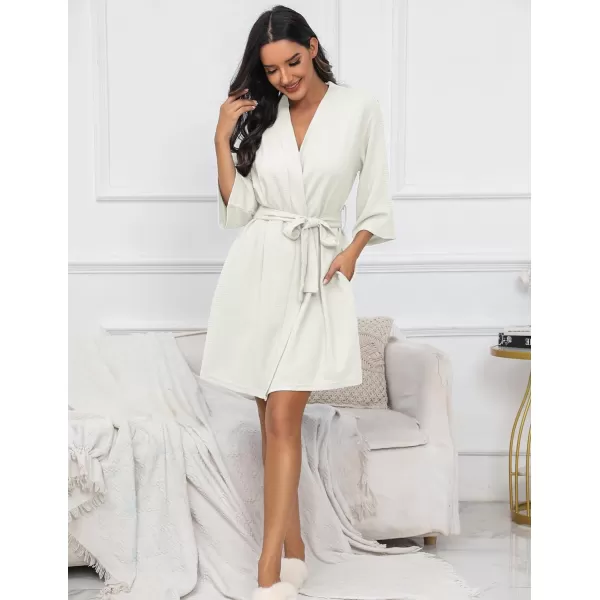 Ekouaer Robes for Women Waffle Knit Bathrobe Soft Lightweight Knee Length Loungewear SXXLSmall Wafflewhite