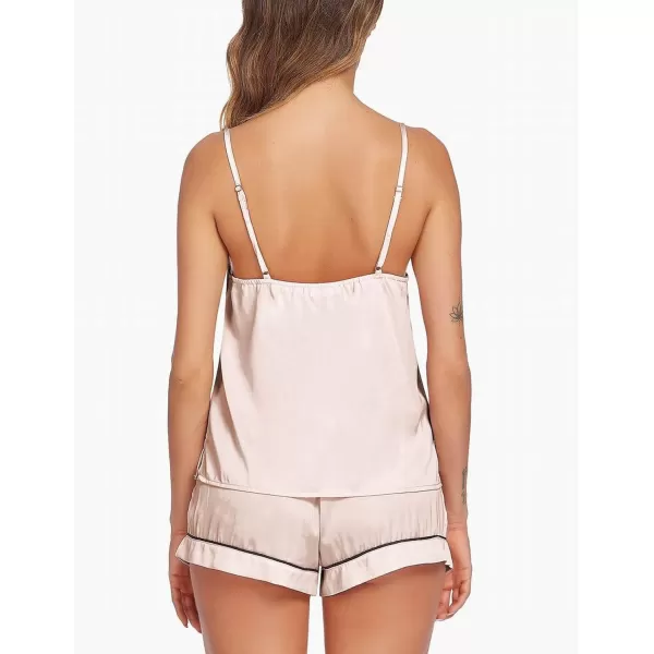 Ekouaer Satin Pajamas Womens Soft Sleepwear Lingerie Silk Cami Shorts Set Nightwear SXXLAchampagne