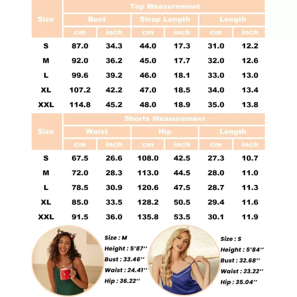 Ekouaer Satin Pajamas Womens Soft Sleepwear Lingerie Silk Cami Shorts Set Nightwear SXXLOrange