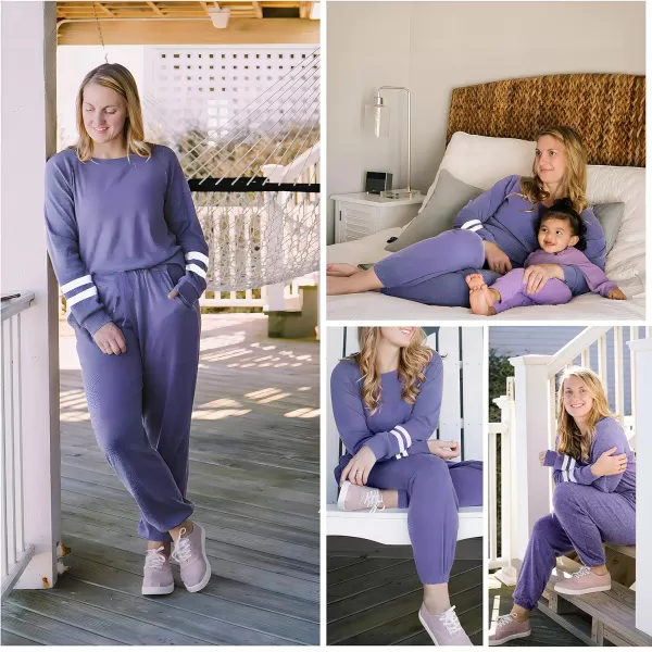 Ekouaer Sweatsuits Womens Loungewear Set Tracksuit Long Sleeve Pajamas Set with Pockets 2 Piece Outfits Lounge SetsClassic Lavender