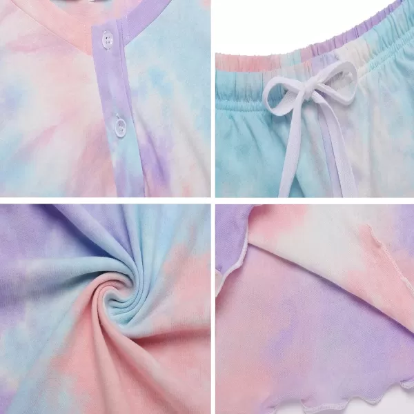 Ekouaer Tie Dye Pajamas Set Womens Loungewear Sleepwear 2 Piece PJ SetsAppealing 1