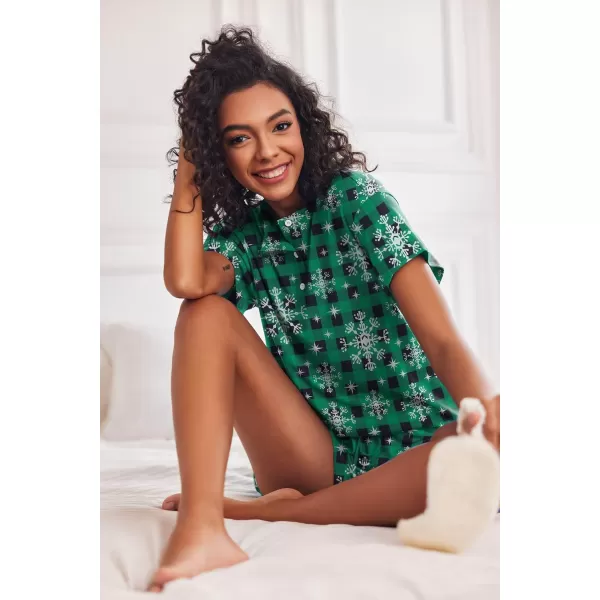 Ekouaer Tie Dye Pajamas Set Womens Loungewear Sleepwear 2 Piece PJ SetsChristmas Green Plaid