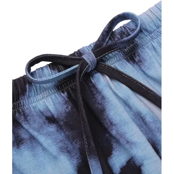 Ekouaer Tie Dye Pajamas Set Womens Loungewear Sleepwear 2 Piece PJ SetsTie Dye Black Blue Dark