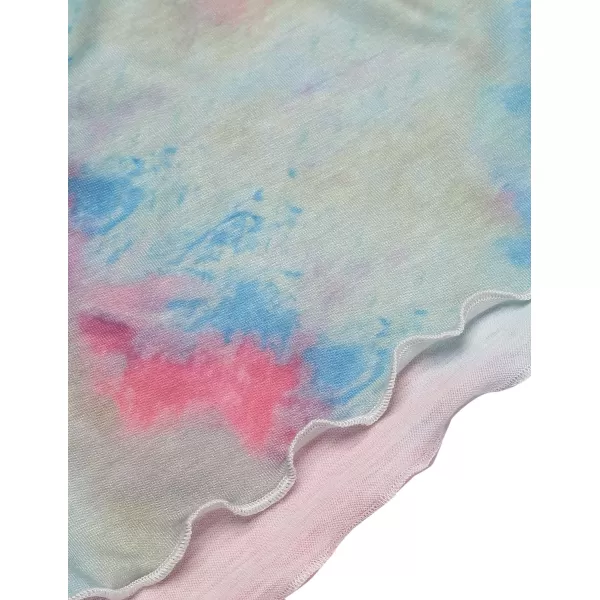 Ekouaer Tie Dye Pajamas Set Womens Loungewear Sleepwear 2 Piece PJ SetsTie Dye Blue Fuchsia Green
