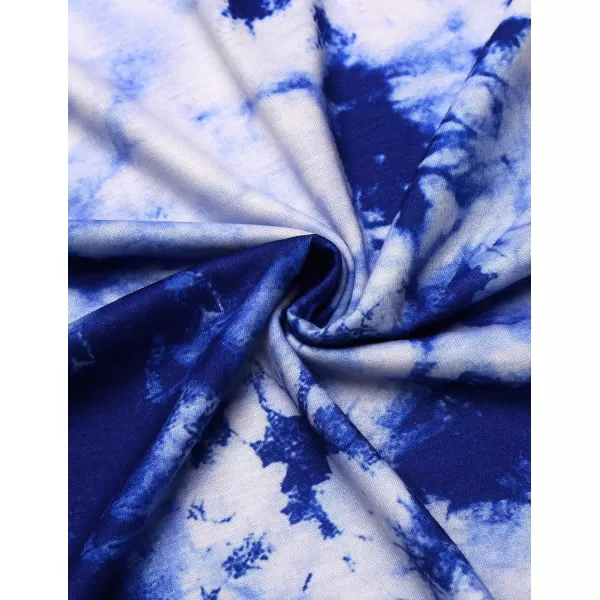 Ekouaer Tie Dye Pajamas Set Womens Loungewear Sleepwear 2 Piece PJ SetsTie Dye Blue White