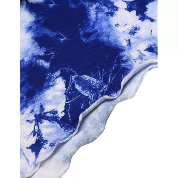 Ekouaer Tie Dye Pajamas Set Womens Loungewear Sleepwear 2 Piece PJ SetsTie Dye Blue White