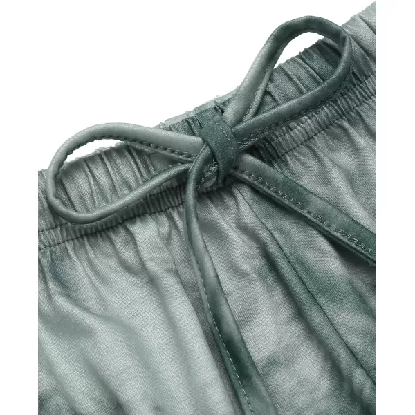 Ekouaer Tie Dye Pajamas Set Womens Loungewear Sleepwear 2 Piece PJ SetsTie Dye Dark Green