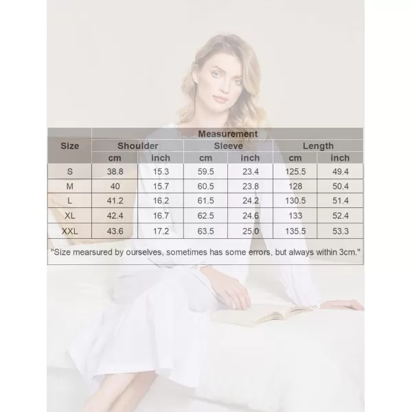 Ekouaer Victorian Nightgown Cotton Long Sleeve Vintage Old Fashioned Gown The Ring Costume for WomenGrey
