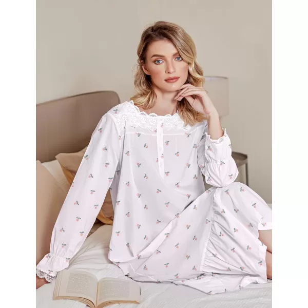 Ekouaer Victorian Nightgown Cotton Long Sleeve Vintage Old Fashioned Gown The Ring Costume for WomenPat1