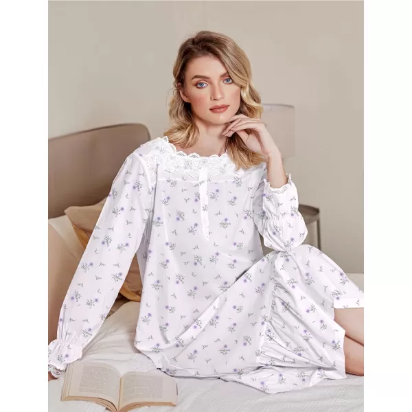 Ekouaer Victorian Nightgown Cotton Long Sleeve Vintage Old Fashioned Gown The Ring Costume for WomenPat2