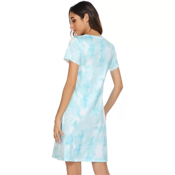 Ekouaer Women 3 in 1 DeliveryLaborMaternityNursing Nightgown Short Sleeve Pleated Breastfeeding Sleep DressSXXLTie Dye Printed