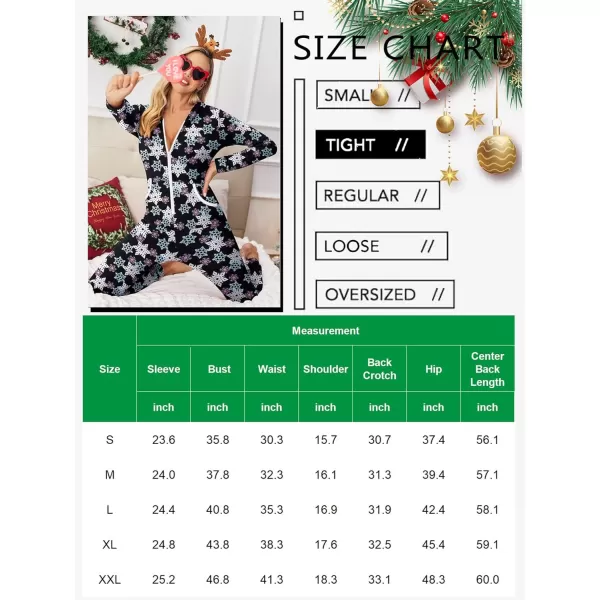 Ekouaer Women Hooded Jumpsuit Long Sleeve Onesies Zip Up One Piece Pajamas Novelty Sleepwear for WomenChristmassnowflake2