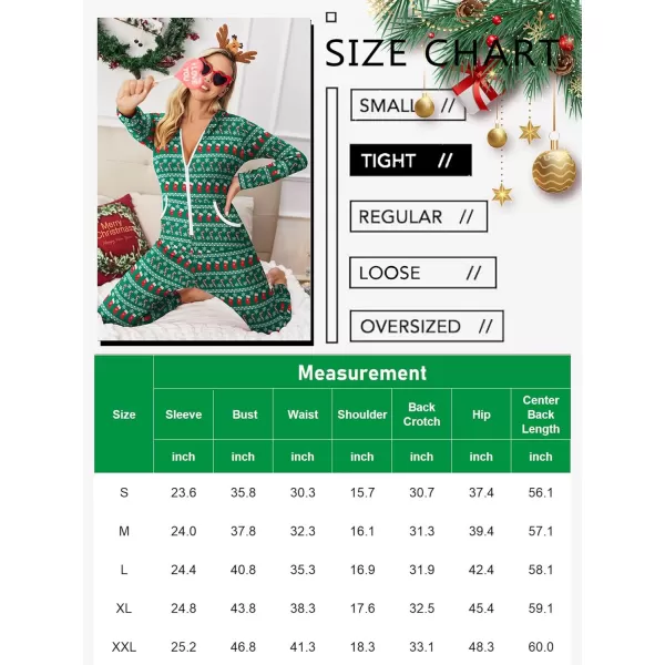 Ekouaer Women Hooded Jumpsuit Long Sleeve Onesies Zip Up One Piece Pajamas Novelty Sleepwear for WomenChristmassnowflakecandy Canesock