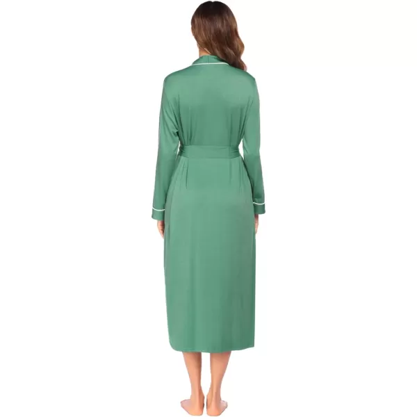 Ekouaer Women Kimono Robes Full Length Knit Bathrobe Lightweight Soft Sleepwear Vneck Casual Ladies Loungewear SXXLCeladon Green