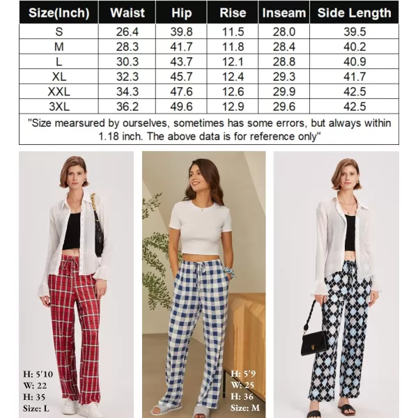 Ekouaer Women Lounge Pants Comfy Pajama BottomAplaid 34