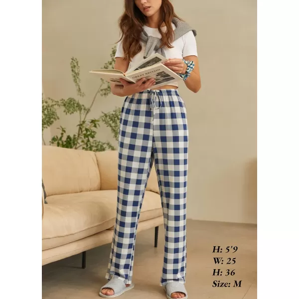 Ekouaer Women Lounge Pants Comfy Pajama BottomPlaid 7