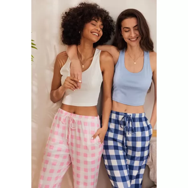 Ekouaer Women Lounge Pants Comfy Pajama BottomPlaid 9