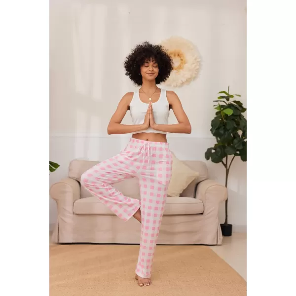 Ekouaer Women Lounge Pants Comfy Pajama BottomPlaid 9