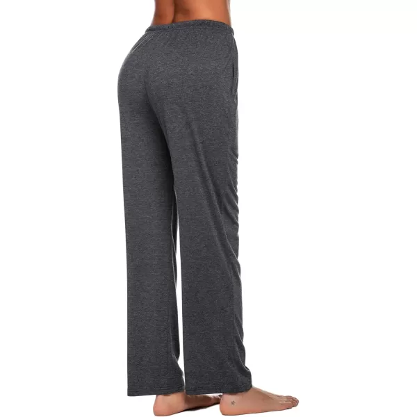 Ekouaer Women Lounge Pants Comfy Pajama BottomPure Dark Grey