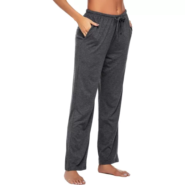 Ekouaer Women Lounge Pants Comfy Pajama BottomPure Dark Grey