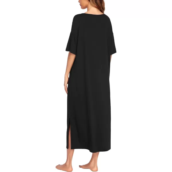 Ekouaer Women Nightgowns Long Night Gowns for Women O Neck Loungewear Sleep Shirts Sleepwear GownZhalloween