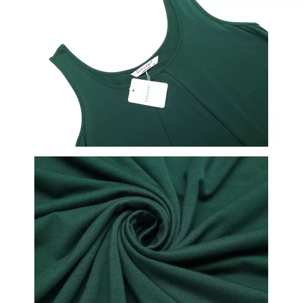 Ekouaer Women Nightgowns Long Sleeveless Sleepshirt Soft Sleep Dress Tank Dress Sleepwear SXXLDark Green