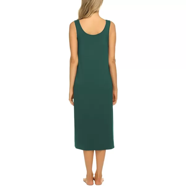 Ekouaer Women Nightgowns Long Sleeveless Sleepshirt Soft Sleep Dress Tank Dress Sleepwear SXXLDark Green