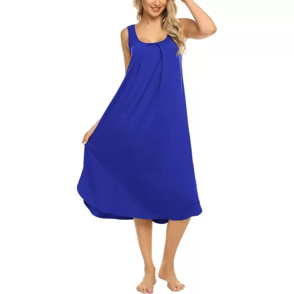 Ekouaer Women Nightgowns Long Sleeveless Sleepshirt Soft Sleep Dress Tank Dress Sleepwear SXXLRoyal Blue