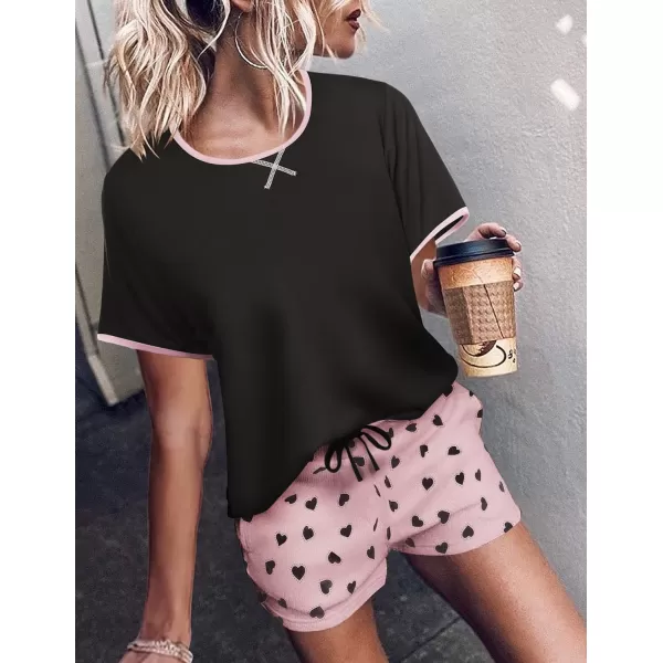Ekouaer Women Pajama Set Casual Short SetBlackpink Shorts