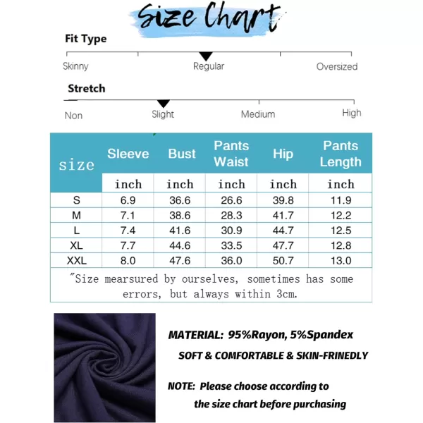 Ekouaer Women Pajama Set Casual Short SetNavy Blue Flower