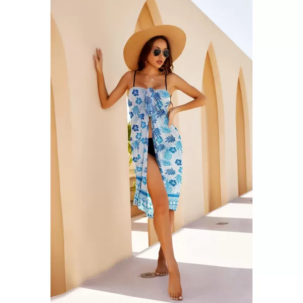 Ekouaer Women Sarong Swimsuit Coverups Chiffon Long Bikini Wraps Sheer Beach Bathing Suit Cover UpA1 Piece Pat 30