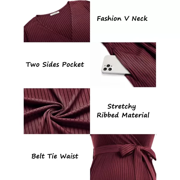 Ekouaer Women Short Sleeve Maternity Nursing Dress Casual V Neck Breastfeeding Loungewear Ribbed Knit Pregnancy Dresses SXXLDark Red