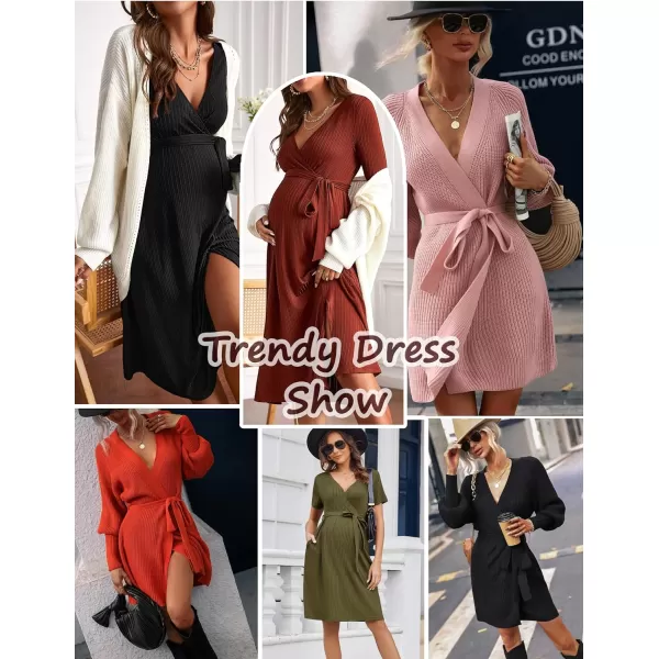 Ekouaer Women Short Sleeve Maternity Nursing Dress Casual V Neck Breastfeeding Loungewear Ribbed Knit Pregnancy Dresses SXXLLight Brown