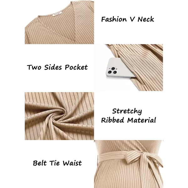 Ekouaer Women Short Sleeve Maternity Nursing Dress Casual V Neck Breastfeeding Loungewear Ribbed Knit Pregnancy Dresses SXXLLight Brown