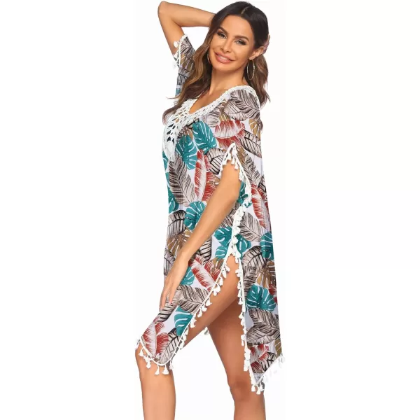 Ekouaer Women Swimwear V Neck Crochet Cover UpsBpat3