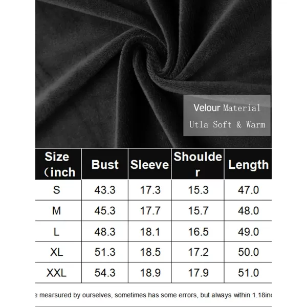 Ekouaer Women Zipper Robe 34 Sleeves Loungewear Dress Full Length Sleepwear Pockets Housecoat Nightgown Long BathrobeStyle 2velourblue2