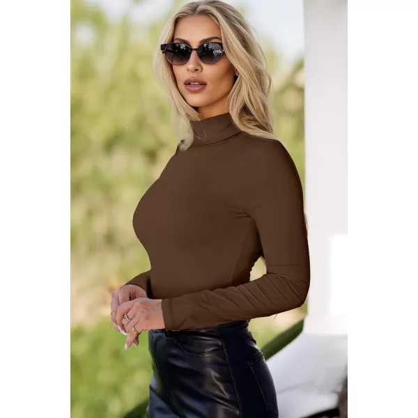 Ekouaer Womens 3 Piece Turtleneck Long Sleeve Shirts Lightweight Basic Slim Fit Soft Thermal Underwear Tops SXXLGp1blackBrownKhaki