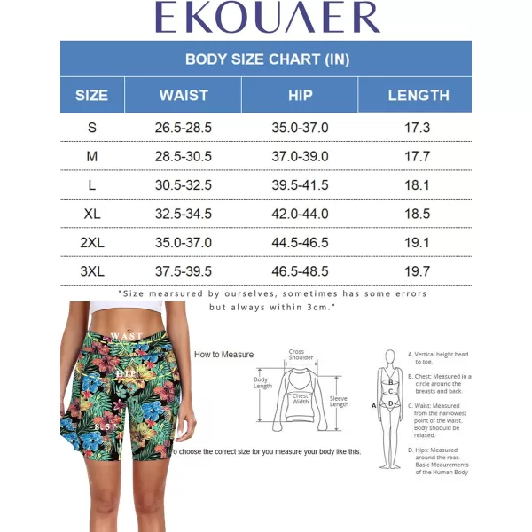 Ekouaer Womens 85 Board Shorts High Waisted Swimsuit Bottoms Cross Waist Beach Surf Swimwear with Pocket S3XLPat1